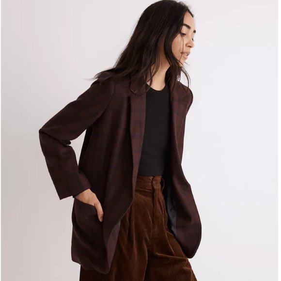 XS Madewell Larsen Blazer in Windowpane - Picture 2 of 10